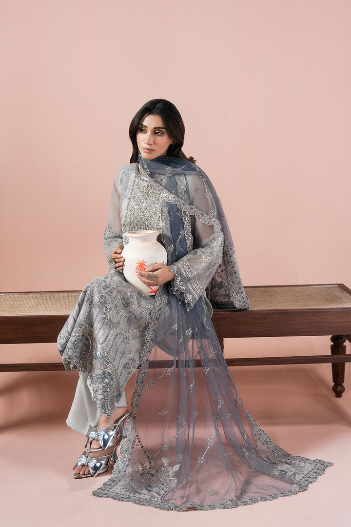 Zara - Organza Embroidered Suit -3PC