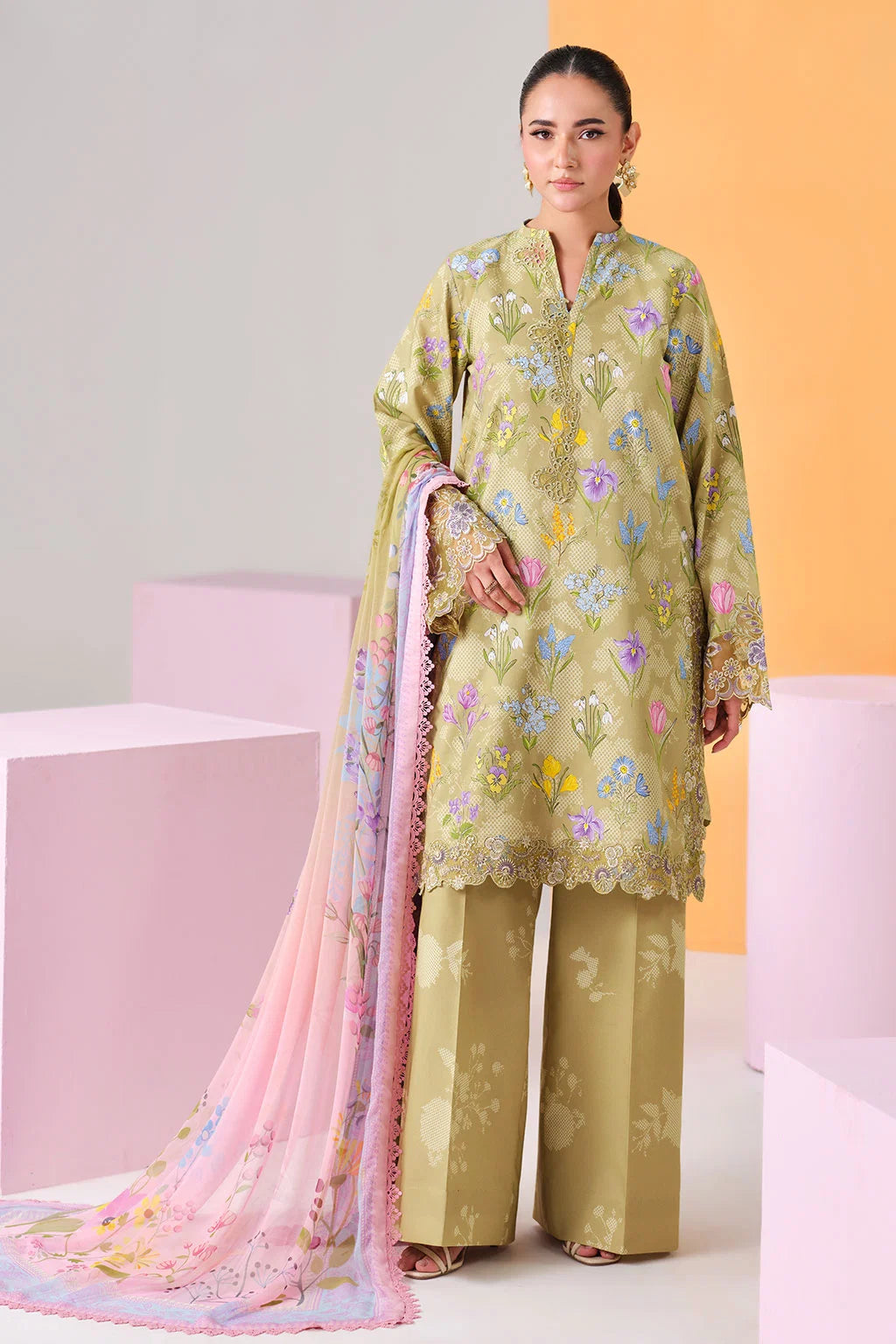 Zari- Lawn Digital Printed Suit -3PC